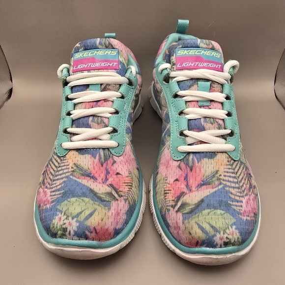 SKECHERS 12061 Flex Appeal Lightweight Flex Sole Running Shoe AquaMint Size 6.5. - Picture 2 of 12